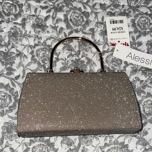 Chic Champagne Clutch with Gold Accents